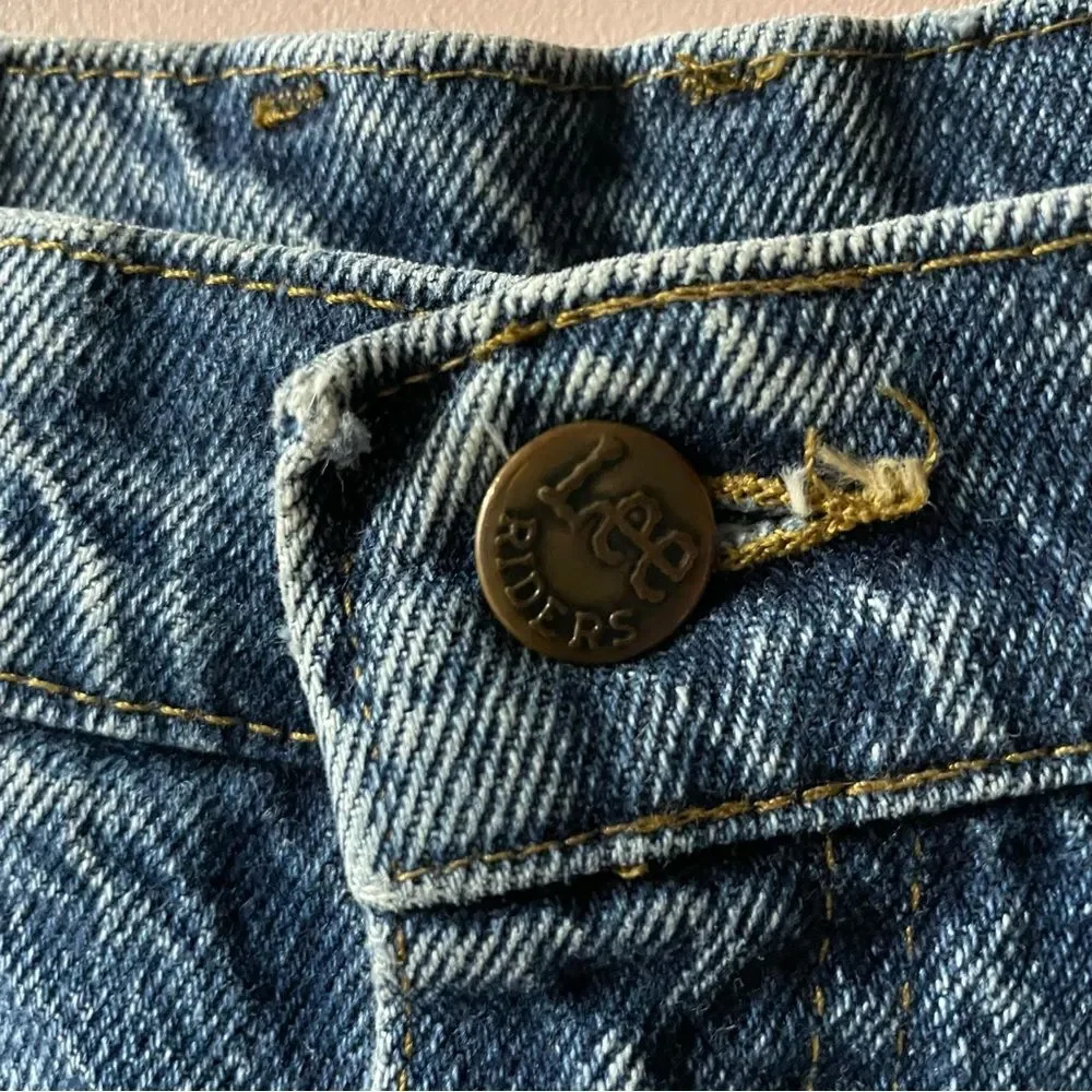 Vintage Lee Riders Dark Medium Wash Denim Cut Off Shorts Size 10 Petite GUC